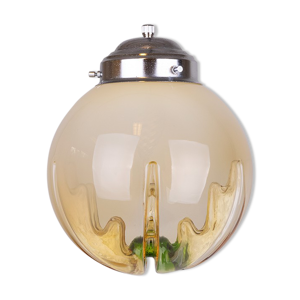 Suspensions en verre Mazzega Murano de Venise – vert jaune – 4 lampes disponibles