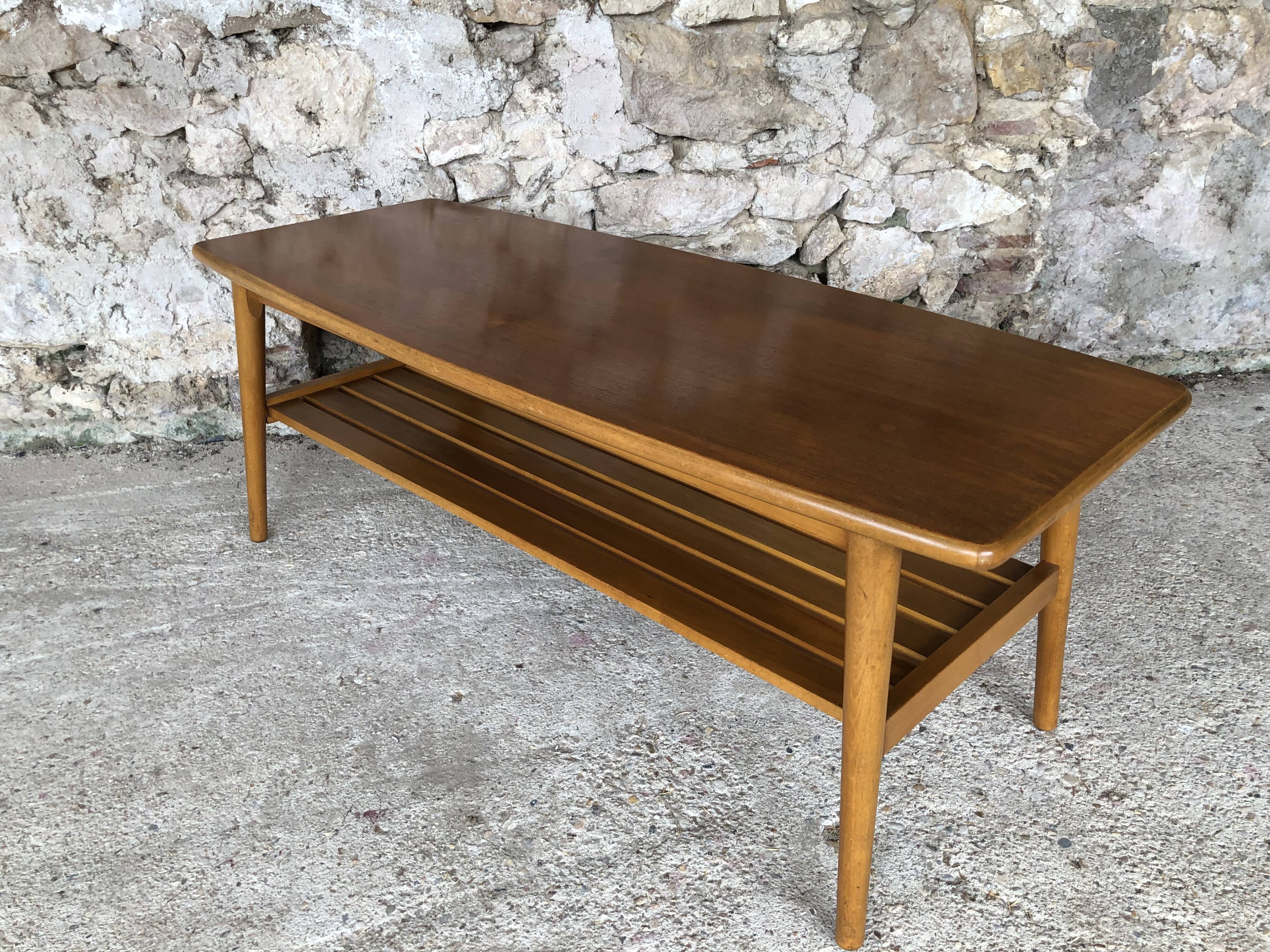 Scandinavian teak coffee table in the 70s