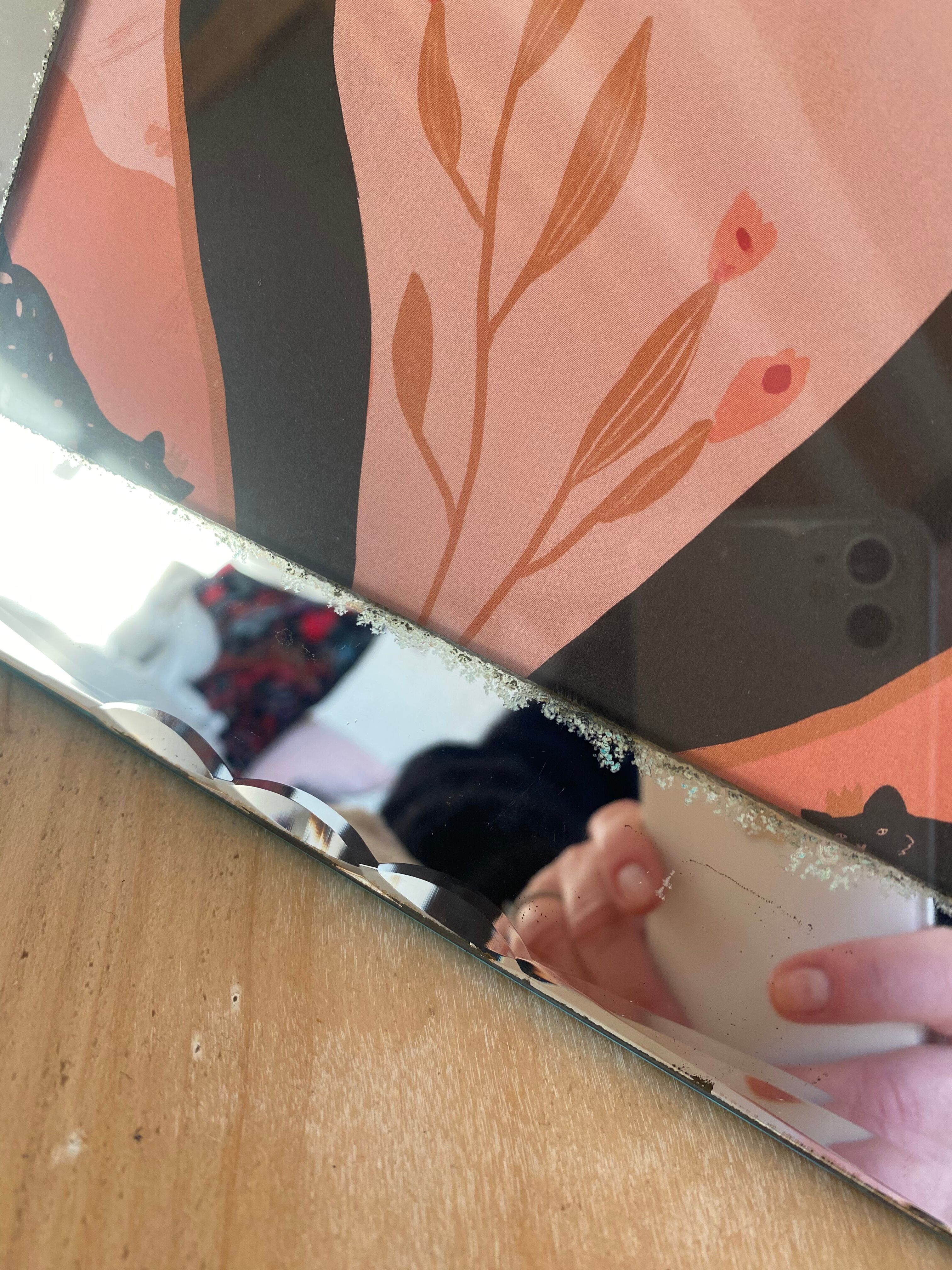 Vintage beveled mirror frame