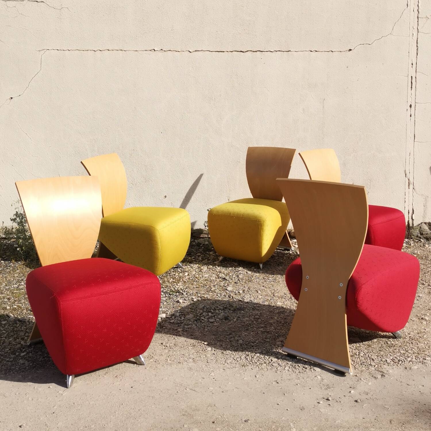 5 designer Dauphin armchairs