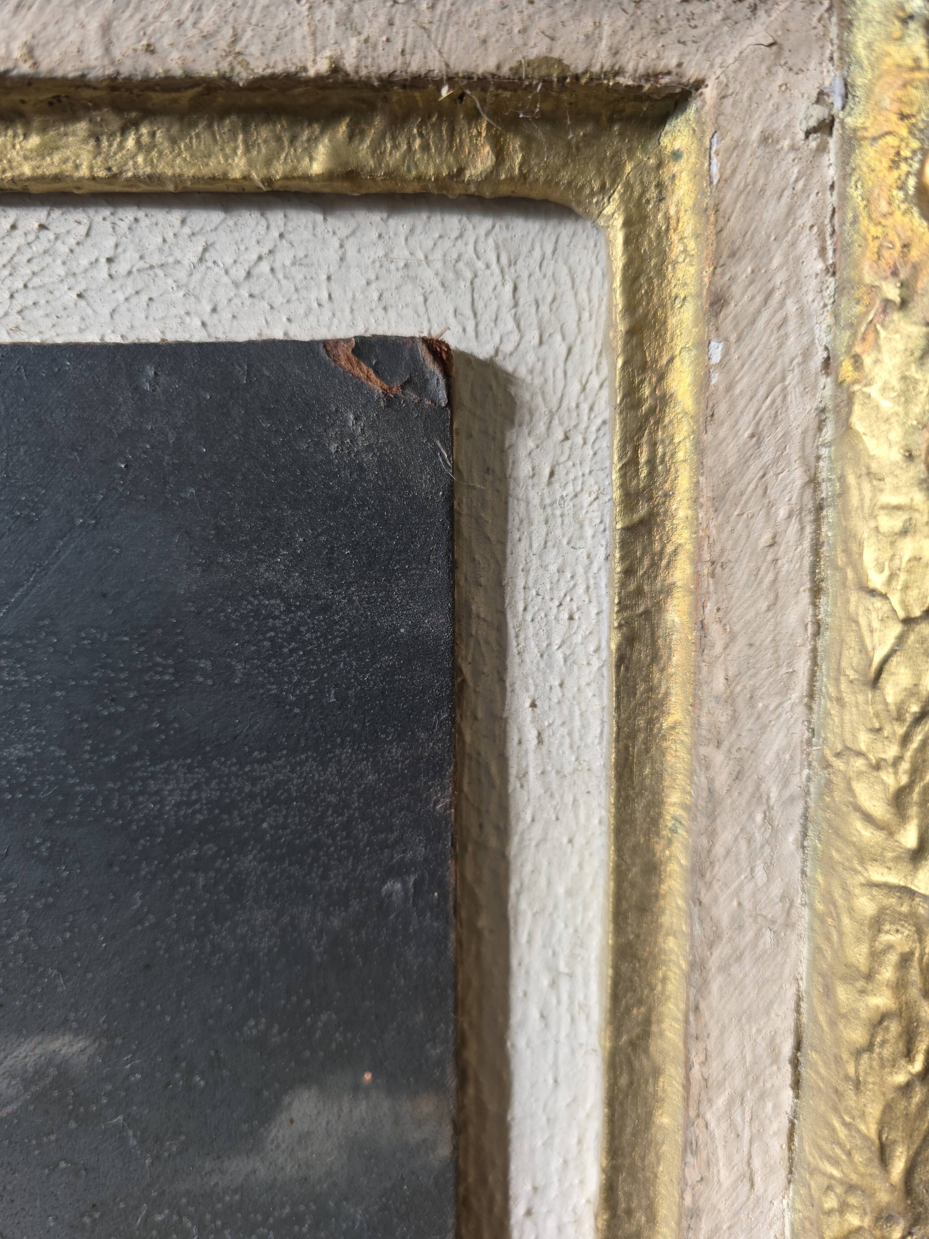 Old painting signed Roger de la Corbières – Seascape in the moonlight