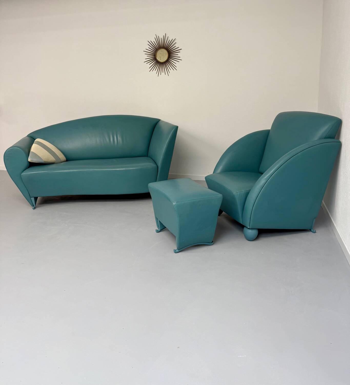 Living room sofa and armchair Atlantis design from the 90s by Wittmann vintage