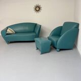 Living room sofa and armchair Atlantis design from the 90s by Wittmann vintage