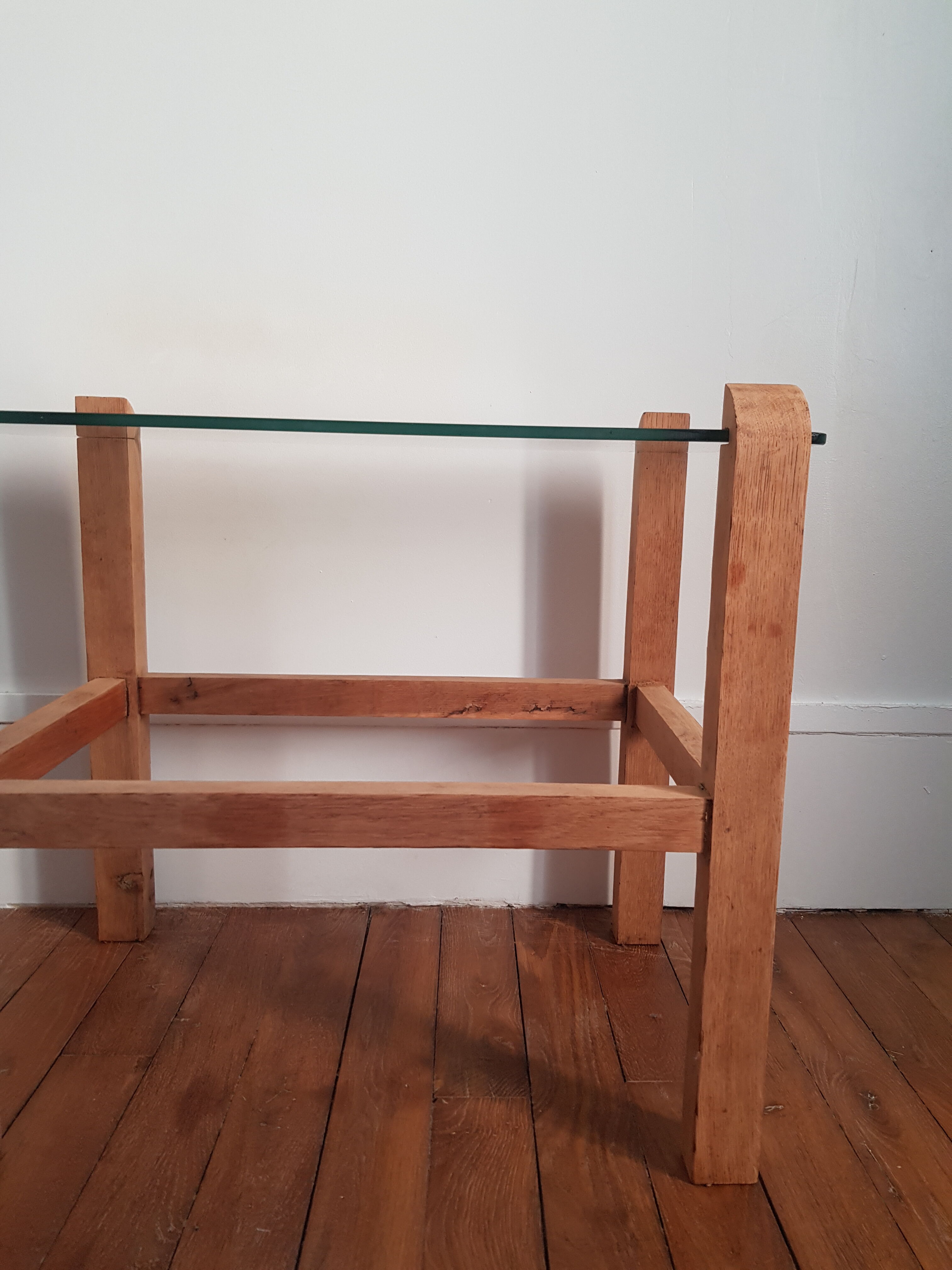 Wood and glass coffee table