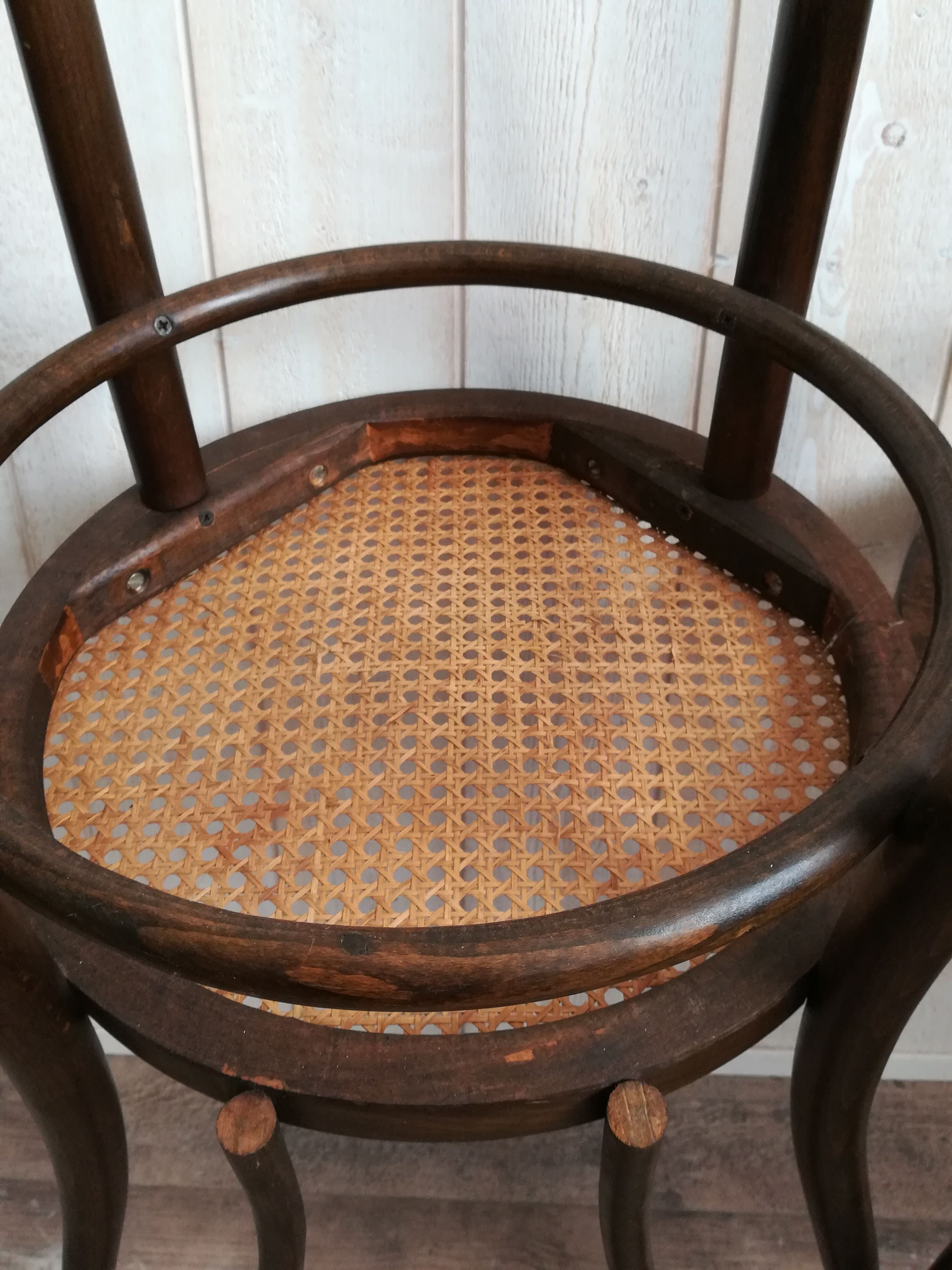 Curved wood bistro chairs