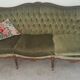 Upholstered sofa in Green Velvet
