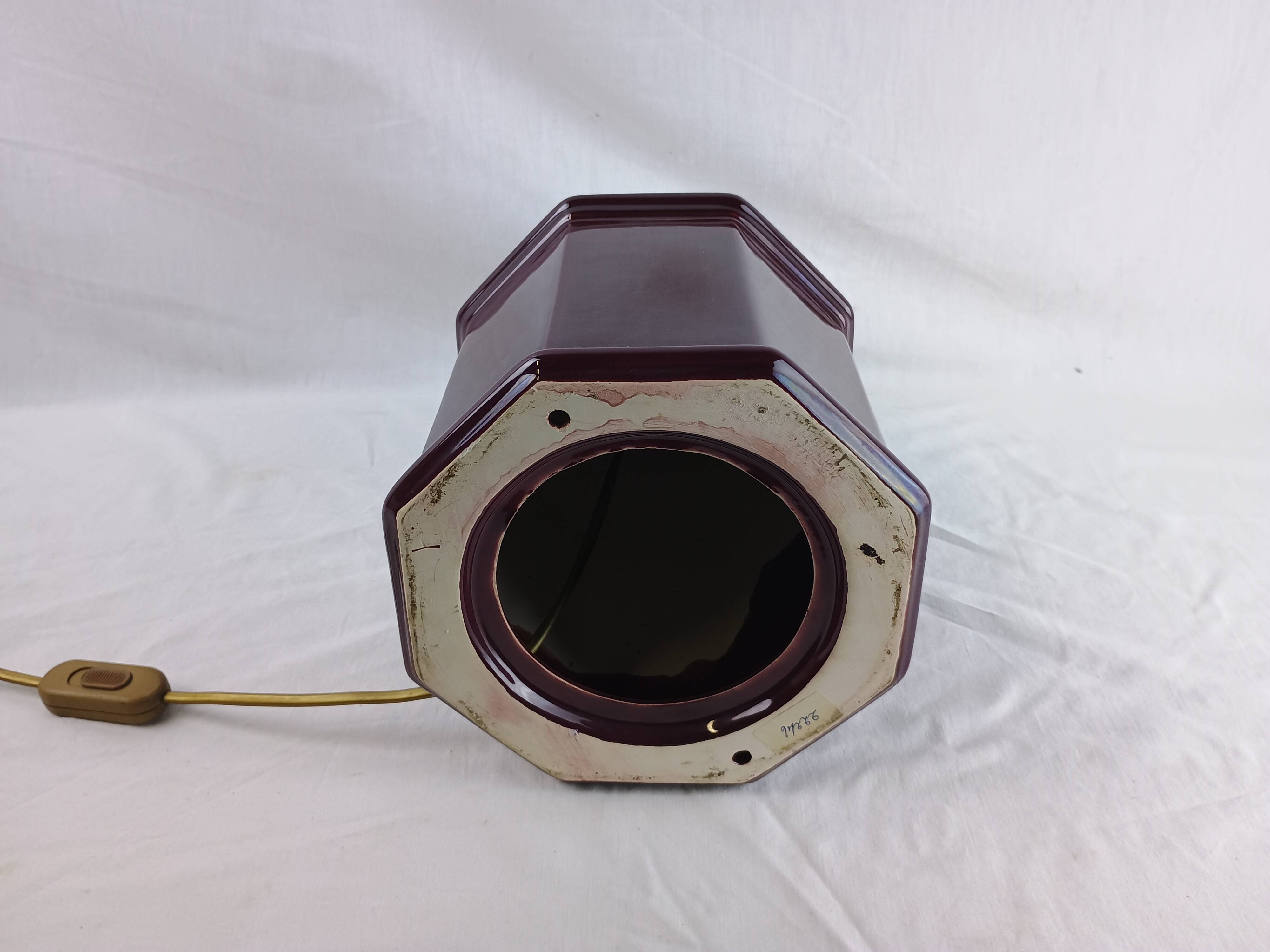 Vintage Black Ceramic Table Lamp Retro Chic