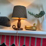 Old turned wooden bedside lamp 1940