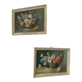 Painting Hst flowers signed Jul. Carlier