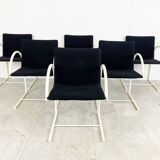 Postmodern cirkel dining chairs by Metaform, 1980s, Set of 6