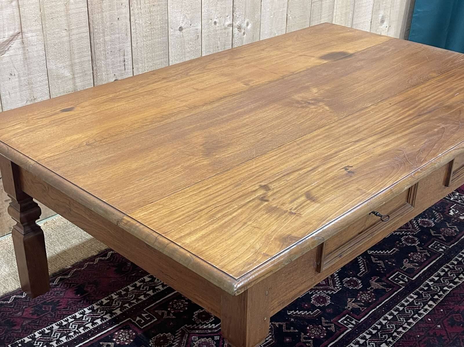 Teak coffee table with 2 drawers from the 1950s.