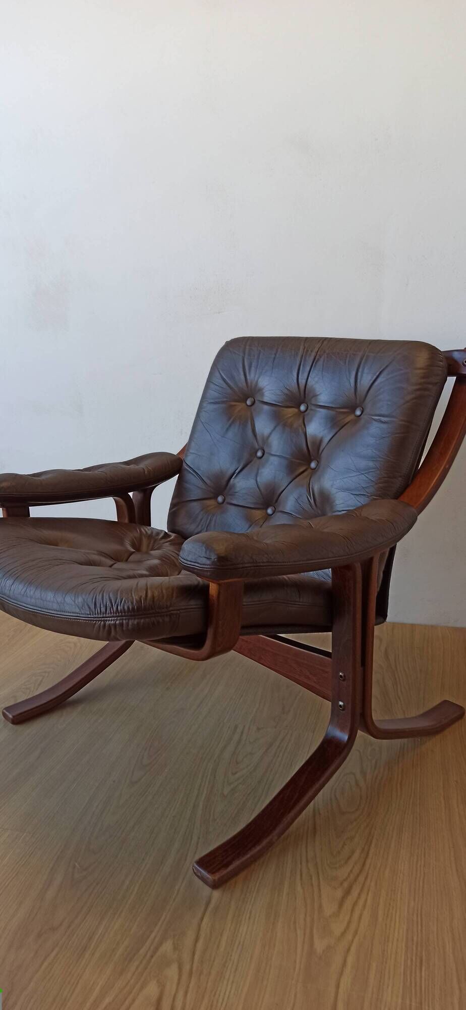 Norwegian Easy Chairs in Leather by Jon Hjortdal, Velledalen. Set of 2.