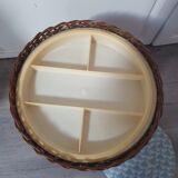 Sewing box in braided wicker rattan with removable storage