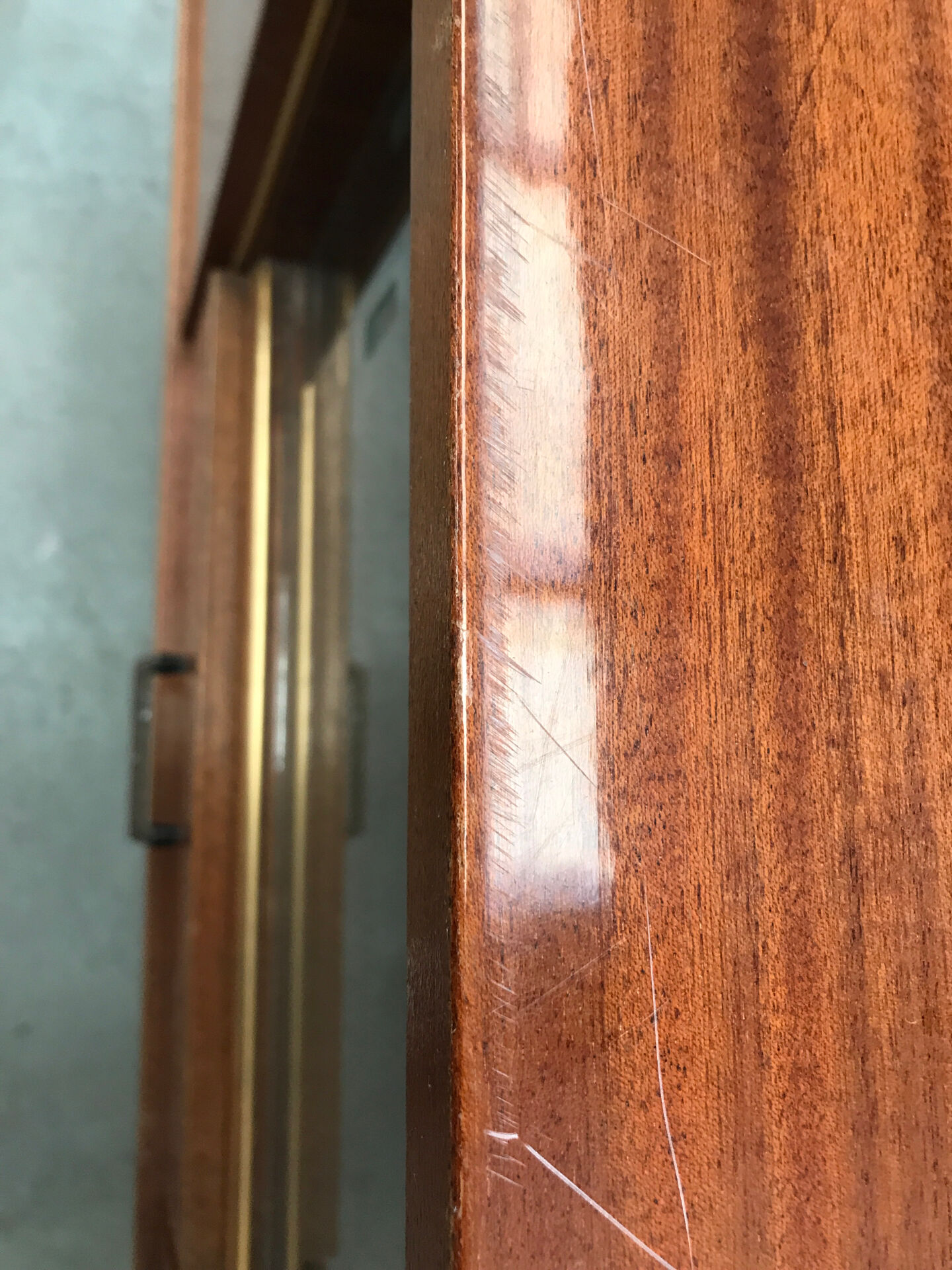 Vintage 1960s enfilade in varnished cherry wood.