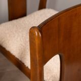 Set of 4 vintage chairs 70s white fabric Italian design