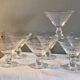 7 Art Deco crystal champagne coupes, grape clusters (+ 2 gifts)