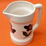 White pitcher floral decoration 70s P.L (Poet Laval)