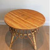 Round rattan coffee table