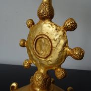 Sculptural cup bronze and glass Fondica stone casenove