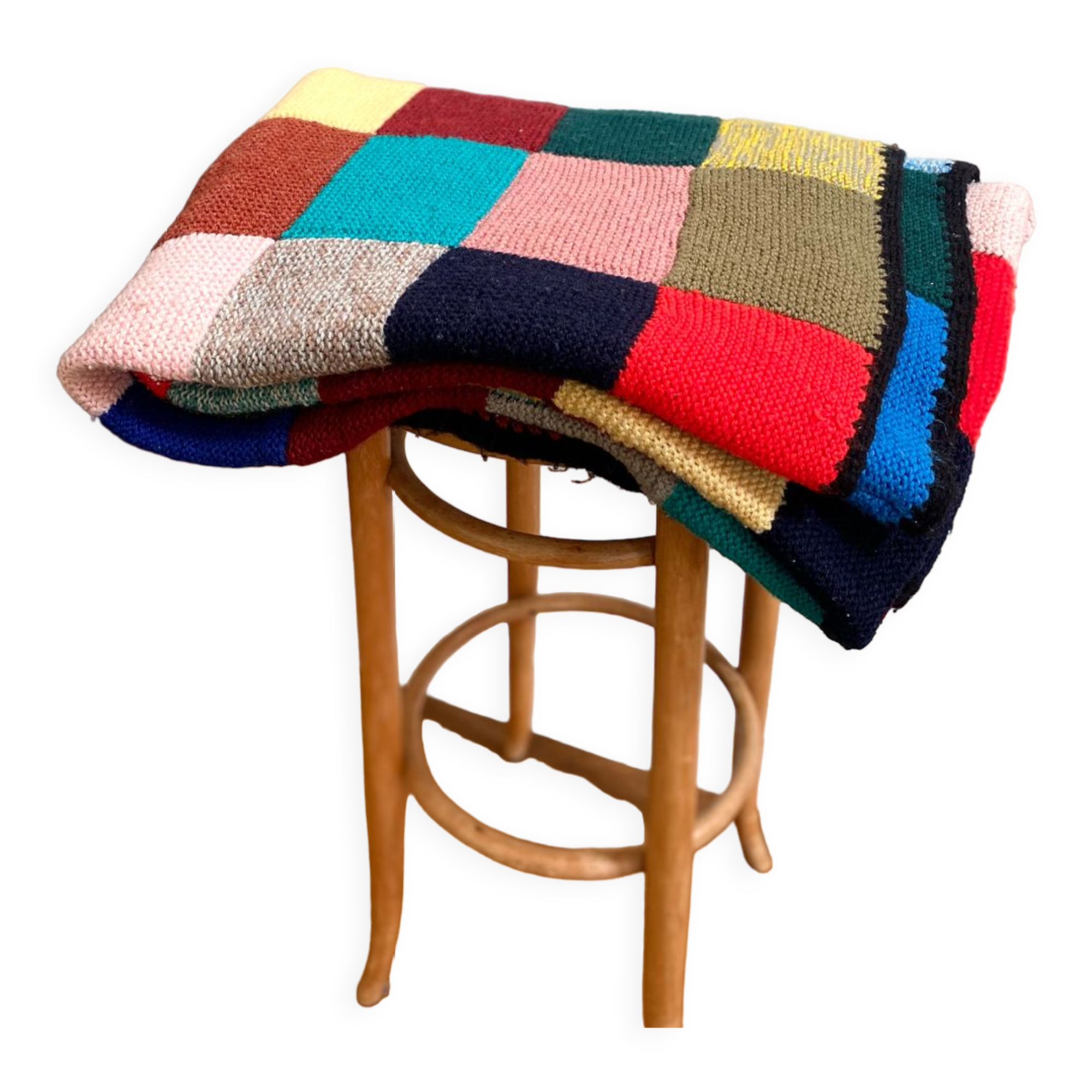 Handmade wool crocheted Granny square blanket