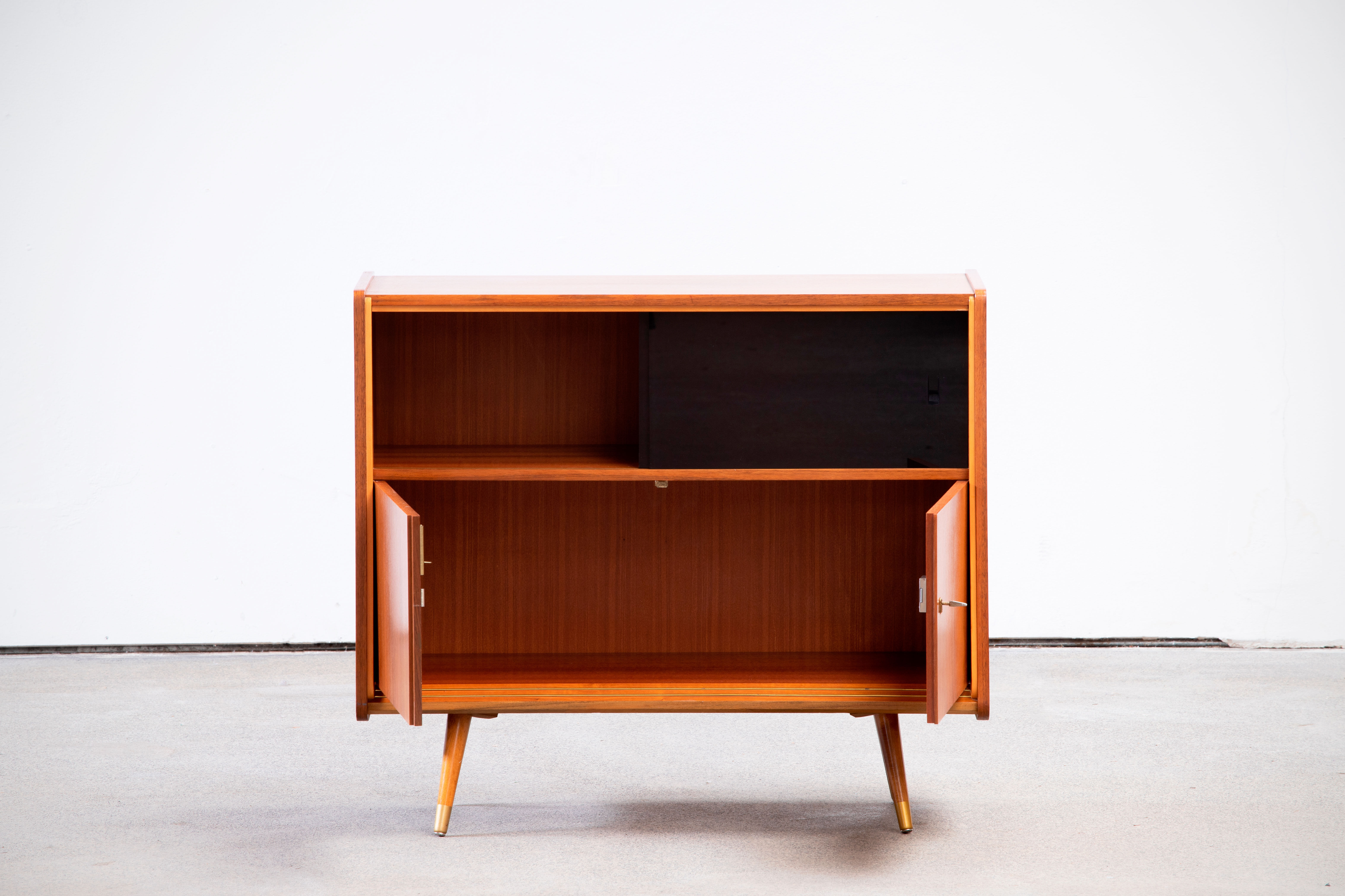 Vintage scandinavian buffet 1960 teak & glass