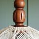 Suspension lampshade with hook and solid wood, Germany circa 1970.