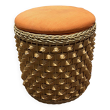 1970 wicker chest pouf