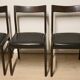 Set of 4 vintage chairs in teak and imitation leather, 1960s
