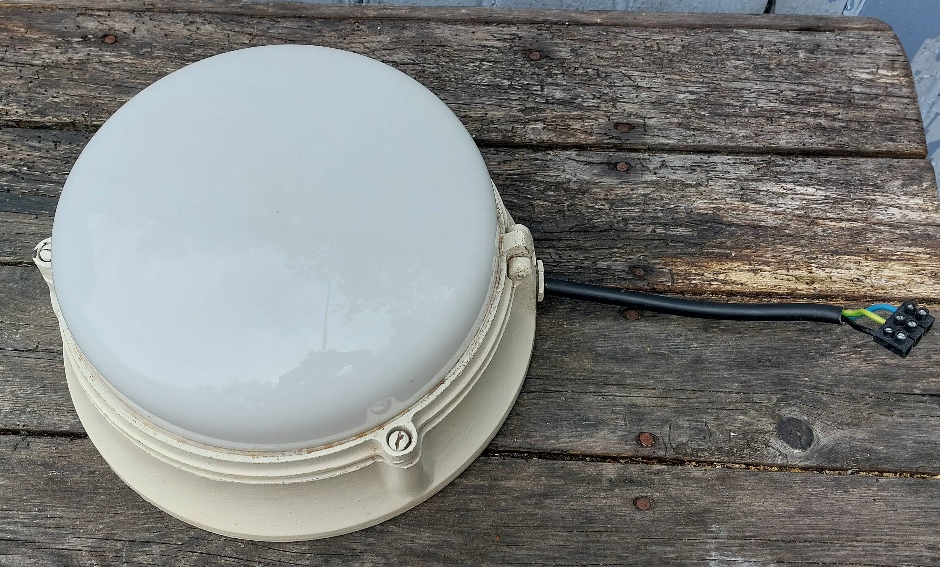 industrial ceiling lamp in opaline