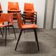 Set of 17 vintage orange chairs 1970