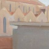 Oil painting on canvas Florence view of Santa Maria Novella early 1900