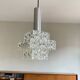 Pendant chandelier in plexiglass diamond point aluminum