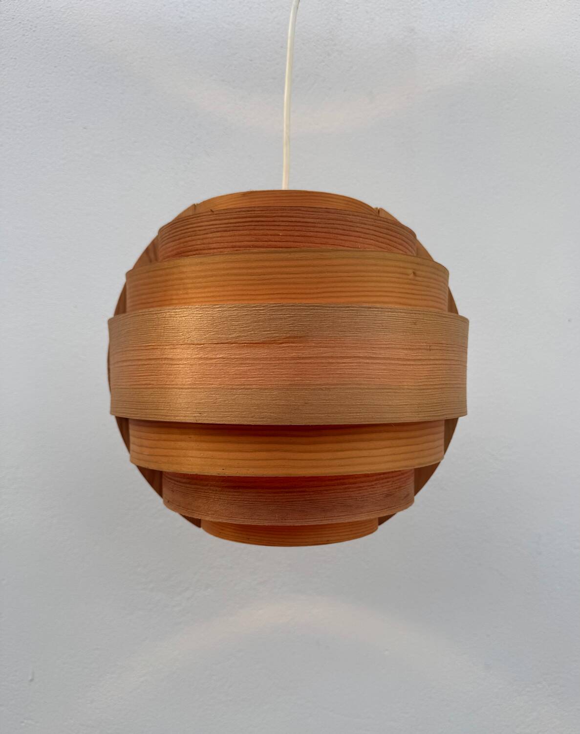 Hans Agne Jakobsson wooden pendant light, 1960s