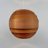 Hans Agne Jakobsson wooden pendant light, 1960s