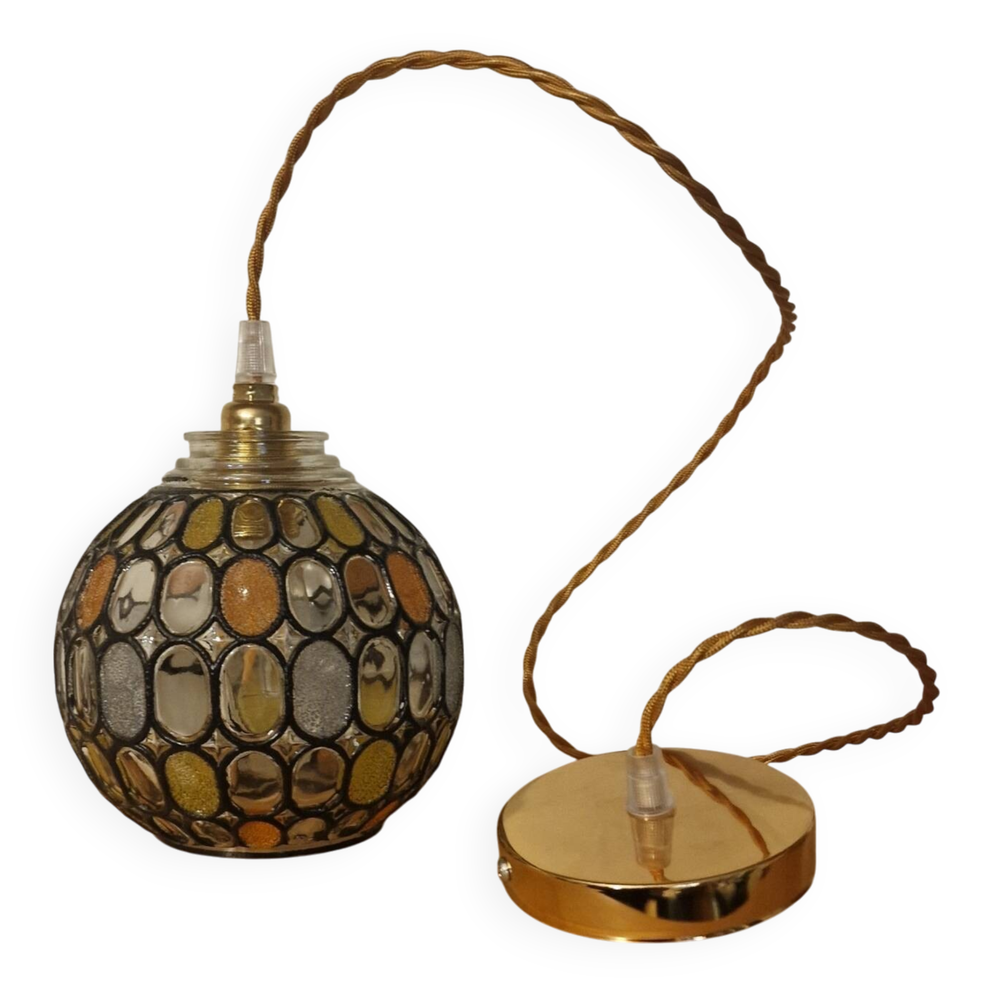 Vintage globe with stained glass effect