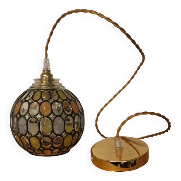 Globe vintage effet vitraux