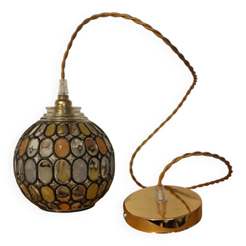 Vintage globe with stained glass effect