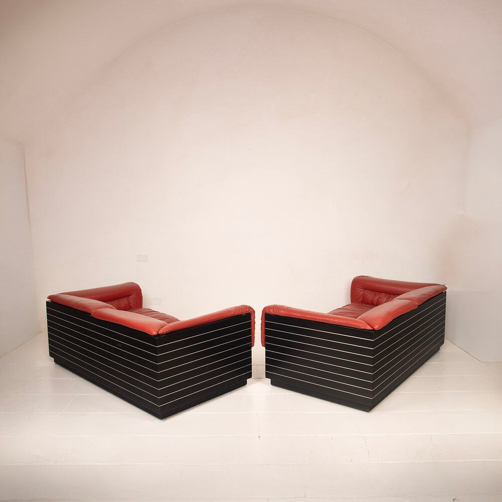 Pair of Strato sofas by Giovanni Offredi for Saporiti, 1970