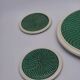Set of green trivets Sarreguemines – Vintage ceramic