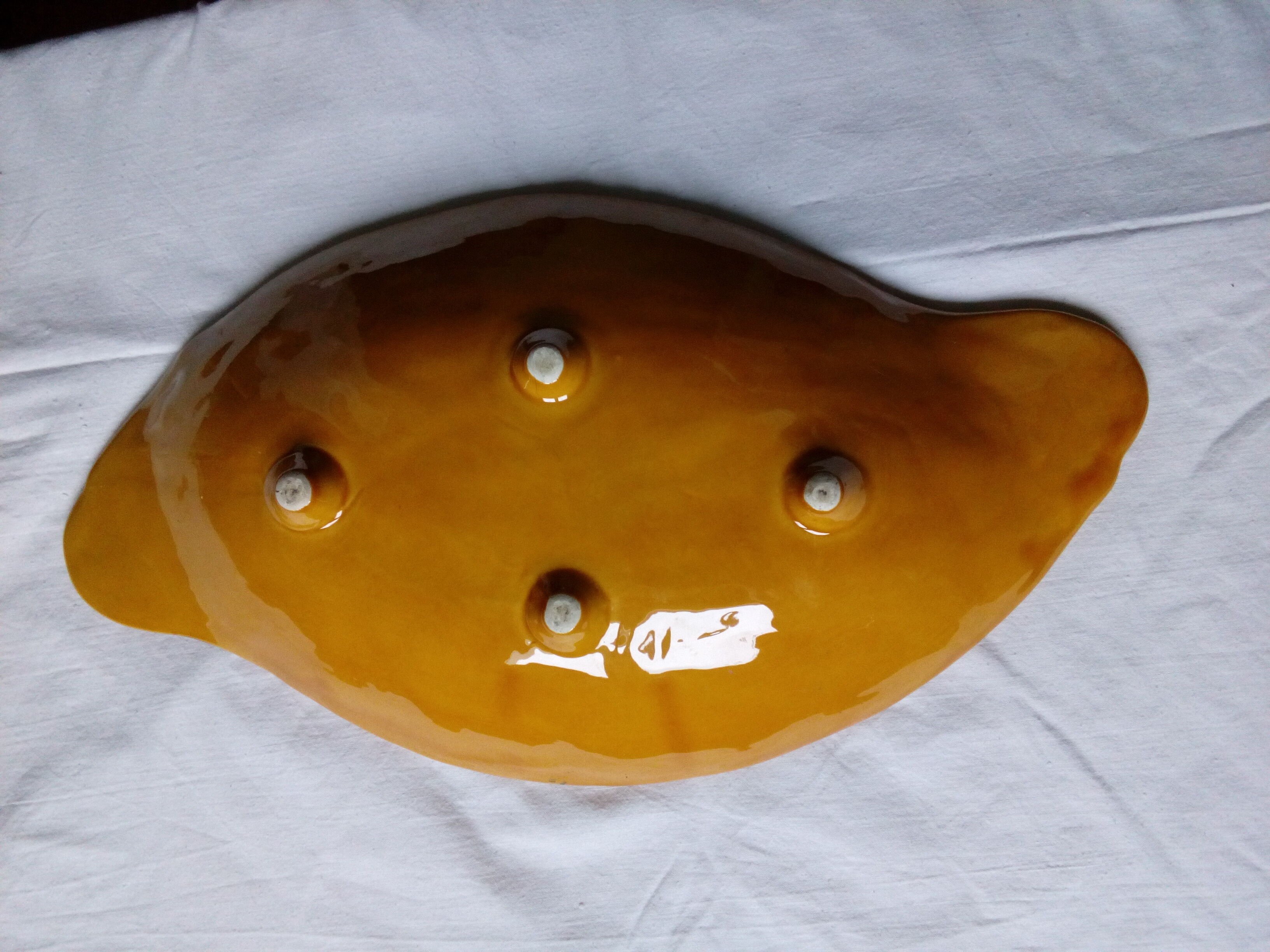 Fruit cup, ceramic pocket pocket enamelled flowers decoration