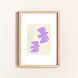 Original illustration on paper - birds - lilac - signed eawy