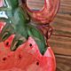 Coupelles, plats en barbotine fraise sur pieds