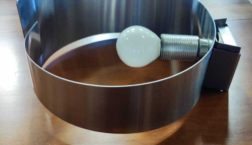 Vintage brushed aluminum wall lamp 1970s