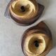 Vintage brutalist stoneware wall sconces, 1960s, set of 2