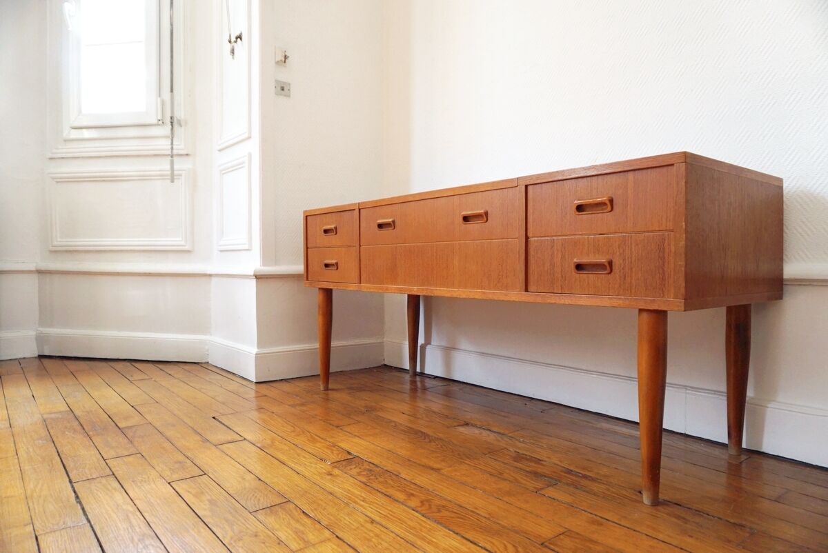 Vintage teak dressing table with mirror