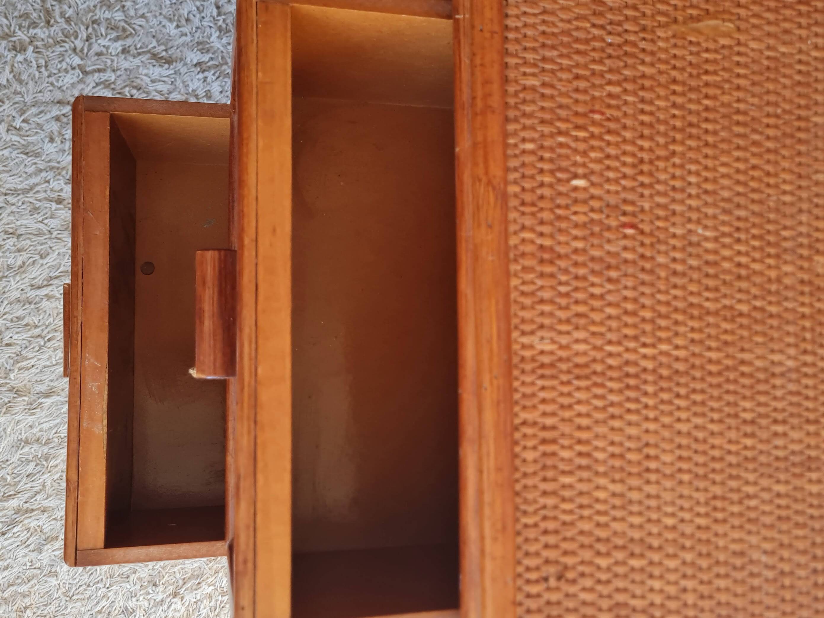 Vintage rattan desk from the 1970s.