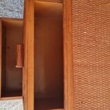 Vintage rattan desk from the 1970s.