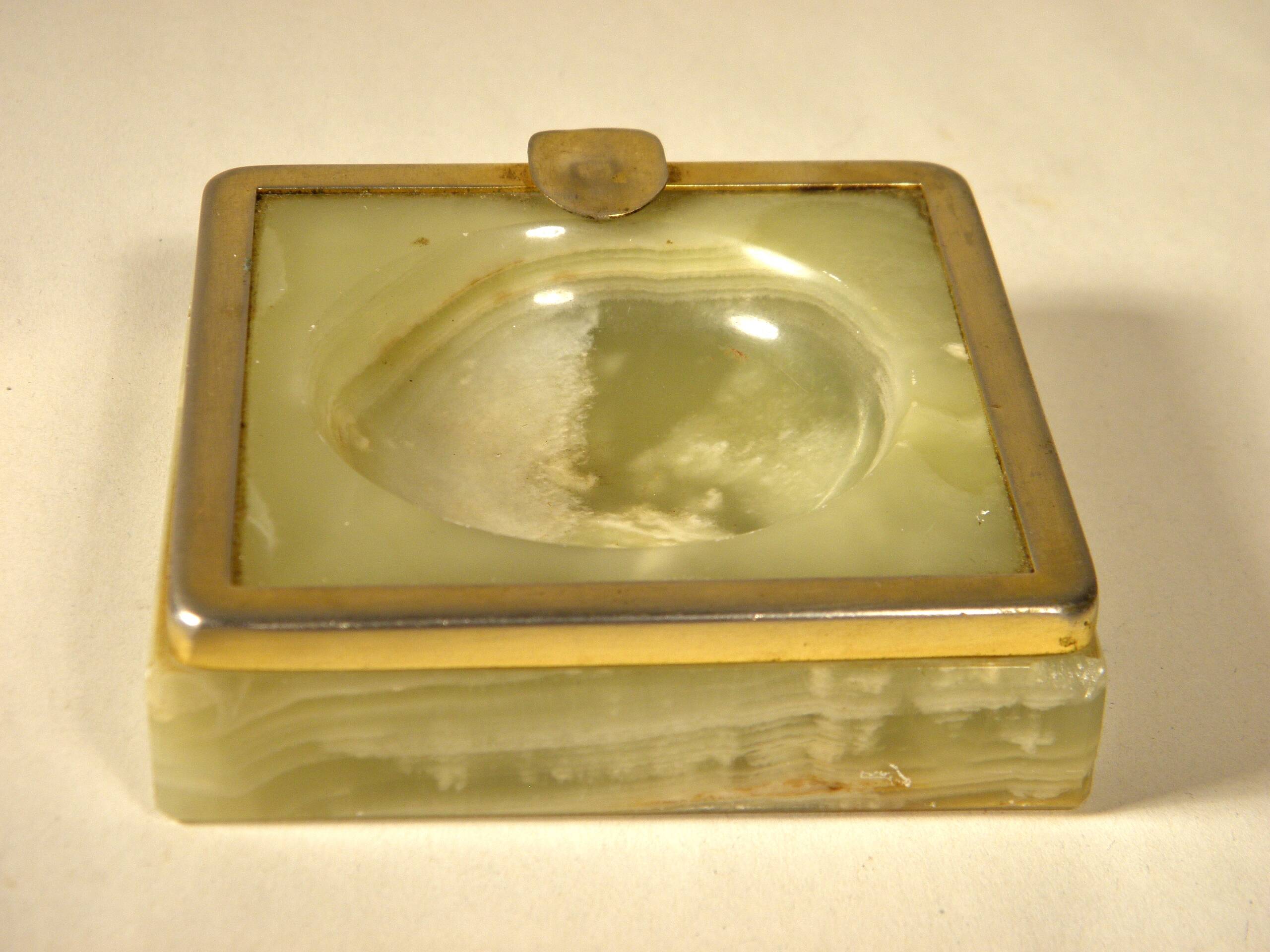 Onyx and gold metal ashtray