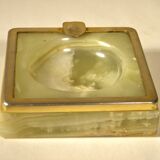 Onyx and gold metal ashtray