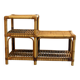 Two-tier rattan low cabinet